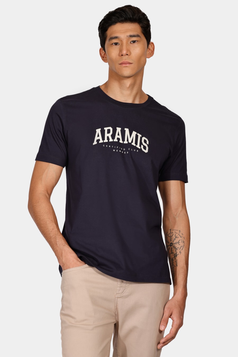 Camiseta Aramis College de Algodão Marinho — foto 1 de 4