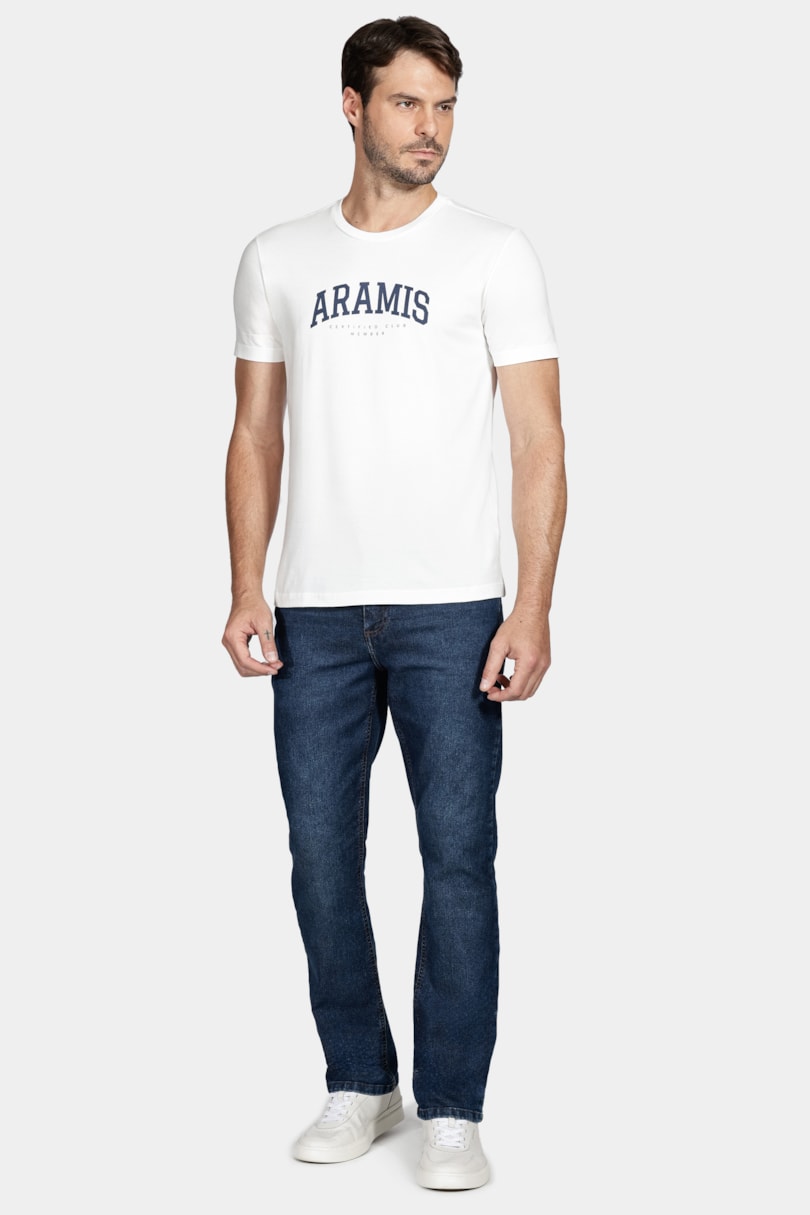 Camiseta Aramis College de Algodão Off White