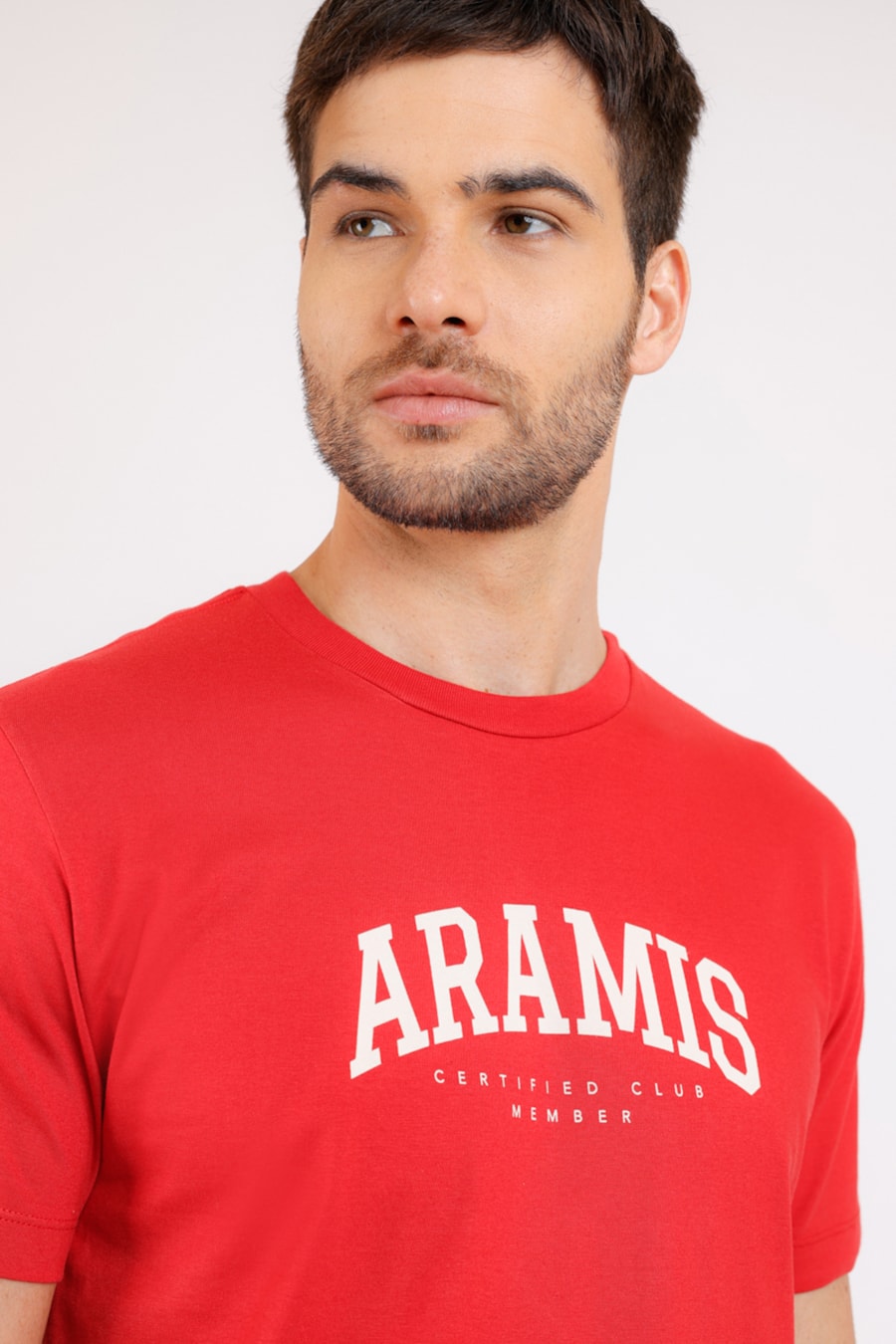 Camiseta Aramis College de Algodão Vermelho — foto 1 de 2