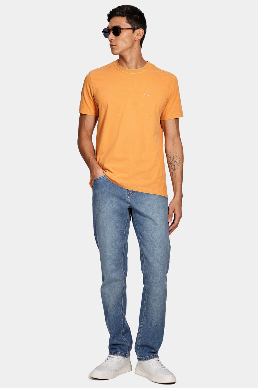 Camiseta Aramis Cortado Stone Laranja Tangerina — foto 2 de 4