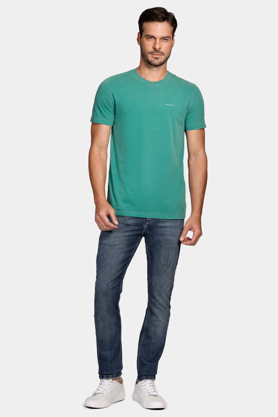 Camiseta Aramis Cortado Stone Verde Amazonia — foto 2 de 4
