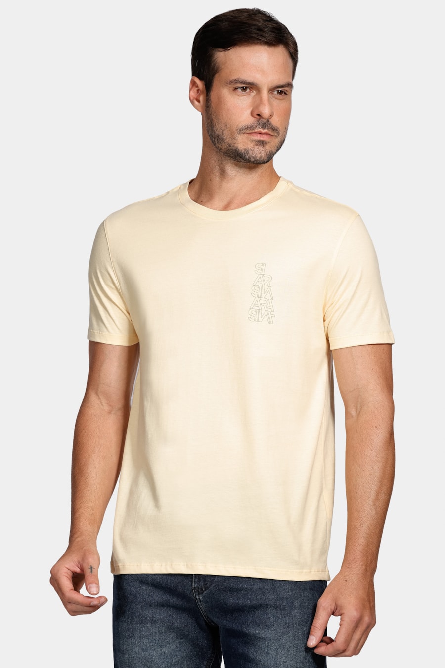 Camiseta Aramis Espelhado Outline Amarelo Dente Leão — foto 1 de 4