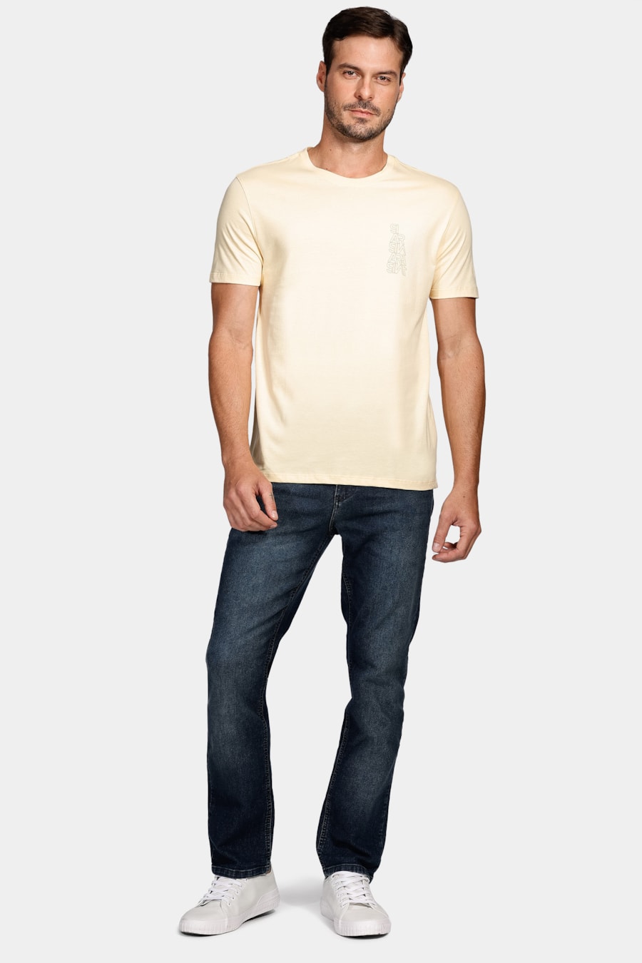 Camiseta Aramis Espelhado Outline Amarelo Dente Leão — foto 2 de 4