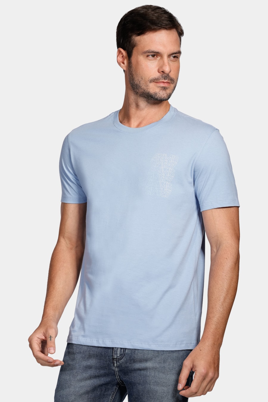 Camiseta Aramis Espelhado Outline Azul Oceano — foto 1 de 4