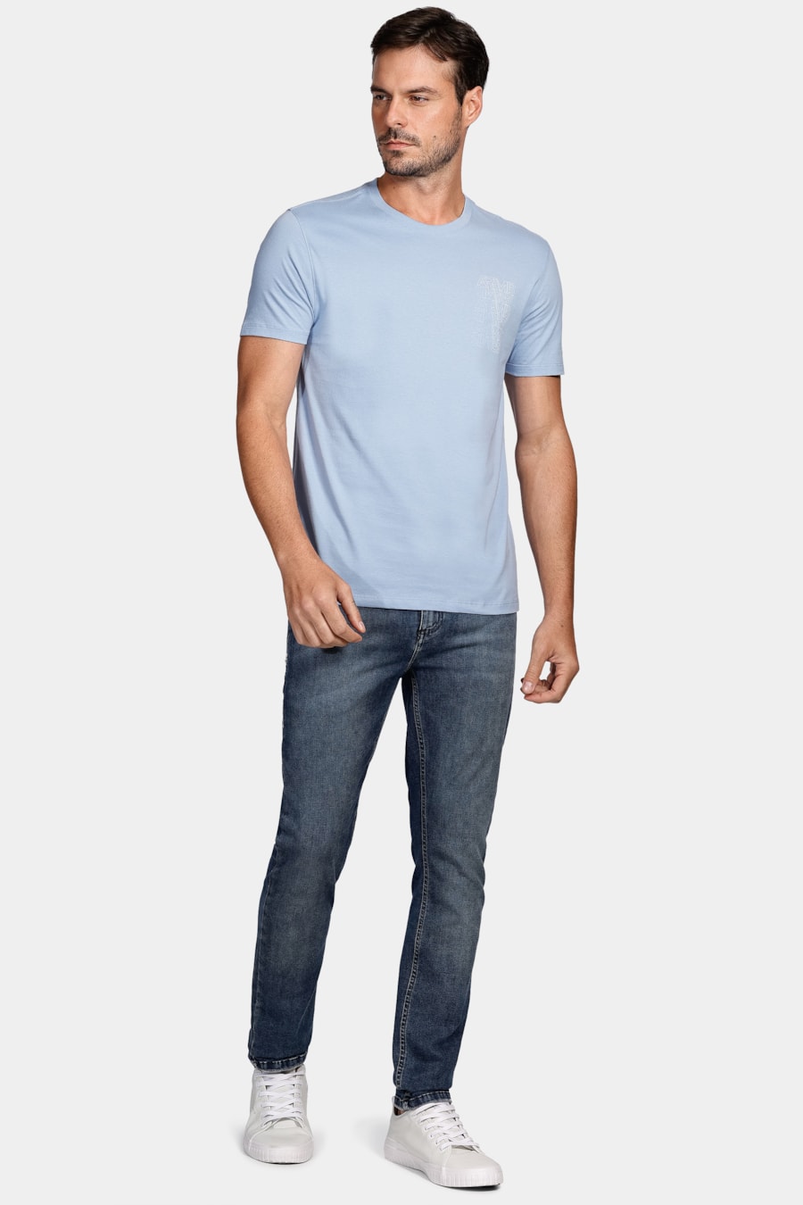 Camiseta Aramis Espelhado Outline Azul Oceano — foto 2 de 4