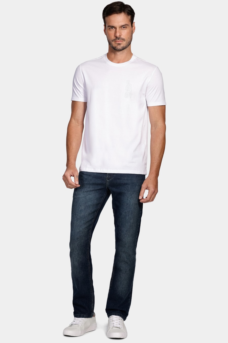 Camiseta Aramis Espelhado Outline Branco — foto 2 de 4