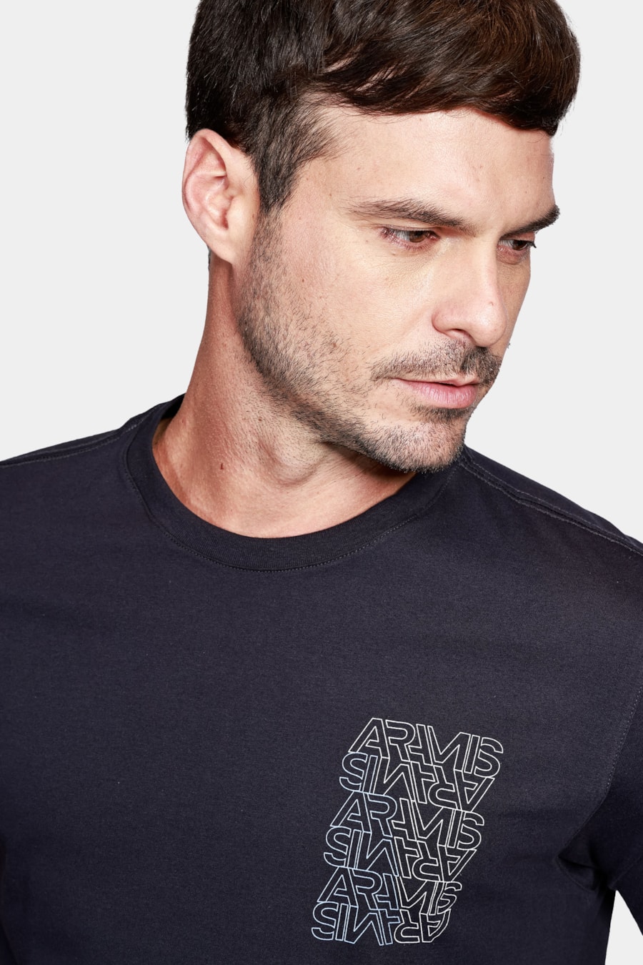 Camiseta Aramis Espelhado Outline Marinho — foto 3 de 4