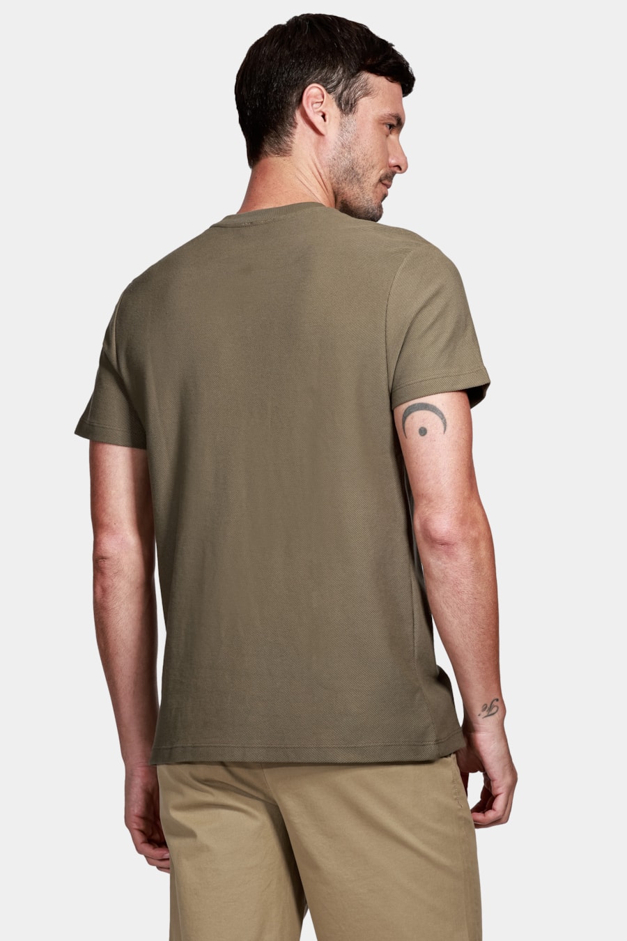 Camiseta Aramis Malha Sarjada Verde Folha Seca — foto 4 de 4
