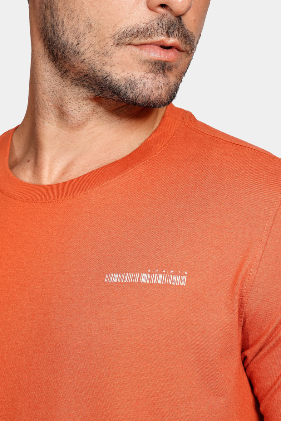 Camiseta Assinatura Aramis Barcode Laranja Ferrugem — foto 3 de 4