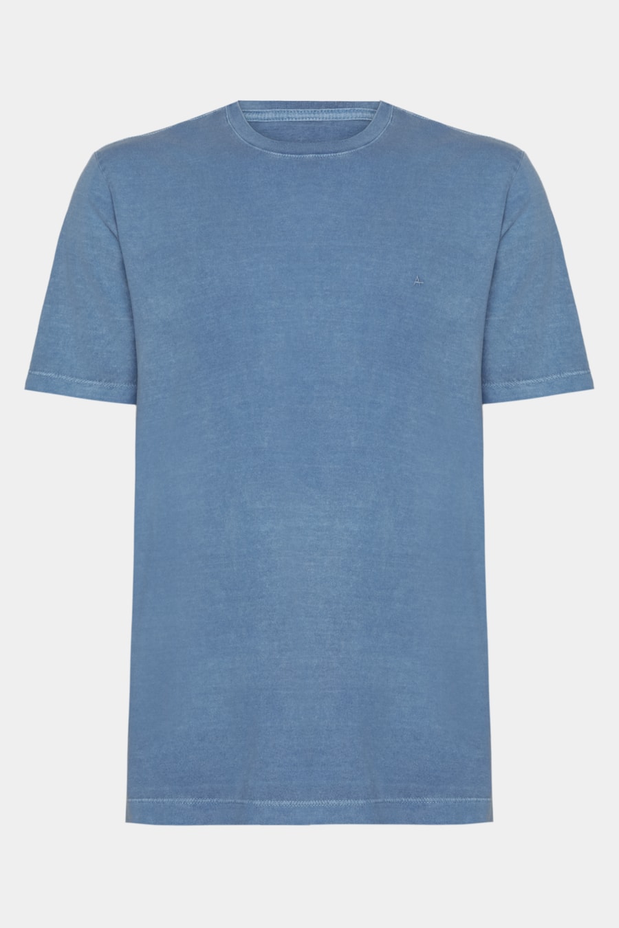 Camiseta Básica Algodão Manga Curta Bordado Azul Forte — foto 5 de 5