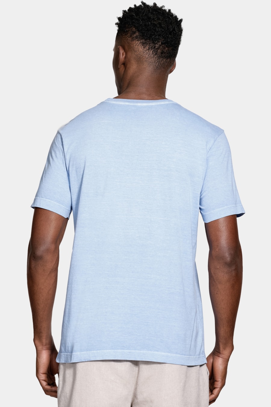 Camiseta Básica Algodão Manga Curta Bordado Azul Lazulli 111 — foto 4 de 5