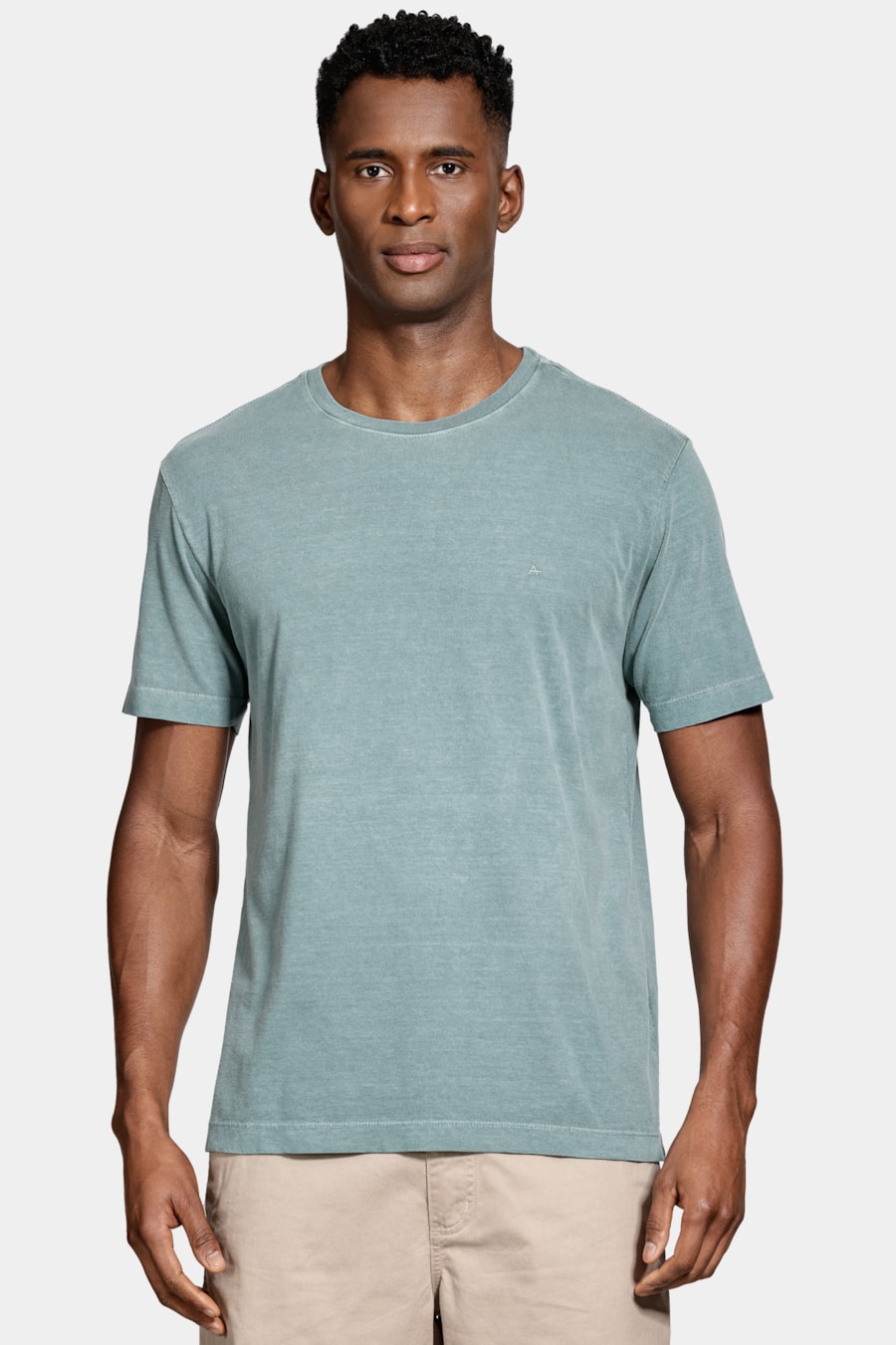 Camiseta Básica Algodão Manga Curta Bordado Verde Bandeira — foto 1 de 5