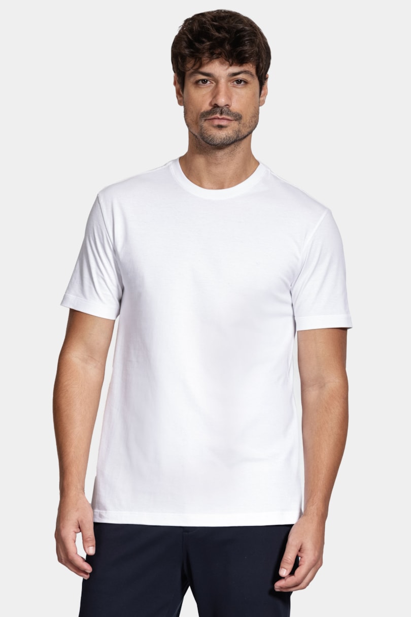Camiseta Basica Algodão Manga Curta Branco