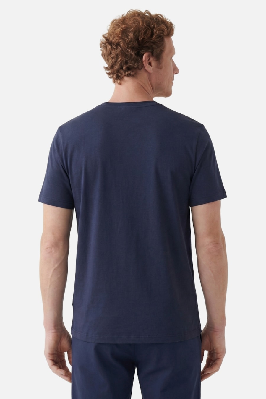 Camiseta Basica Algodão Manga Curta Marinho — foto 4 de 5