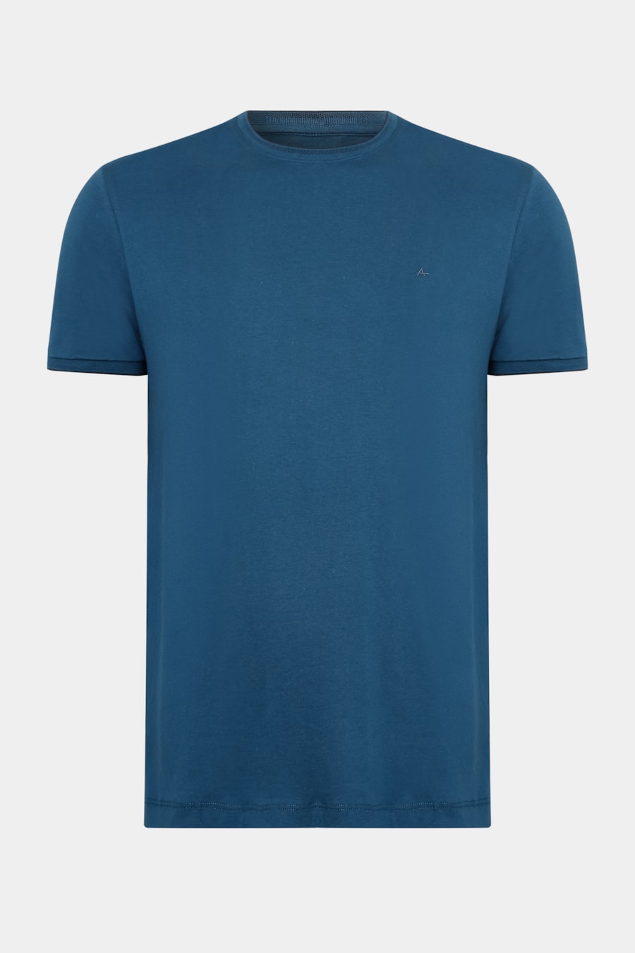 Camiseta Básica Friso na Gola Azul Petroleo 115