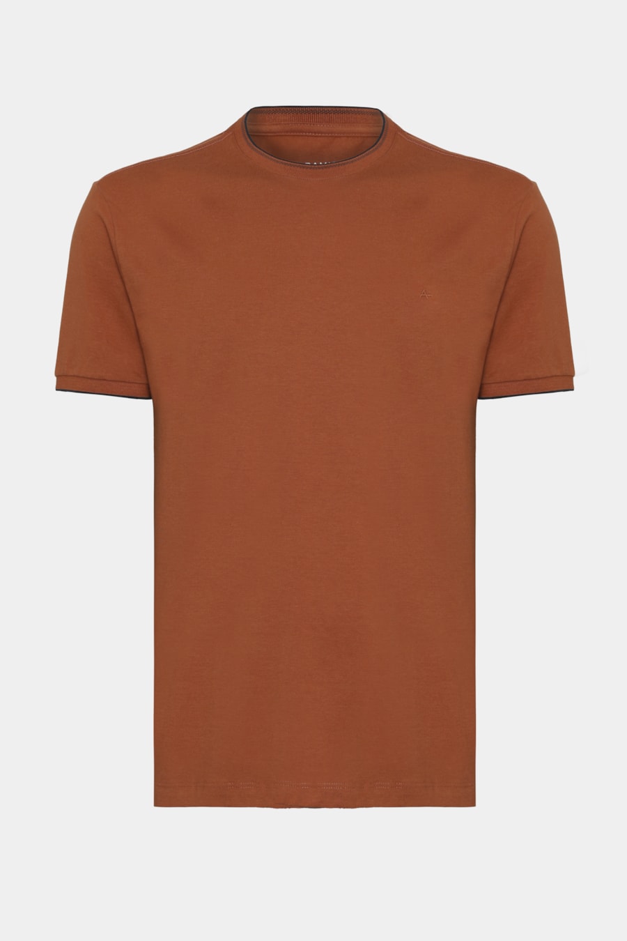 Camiseta Básica Friso na Gola Ferrugem 117
