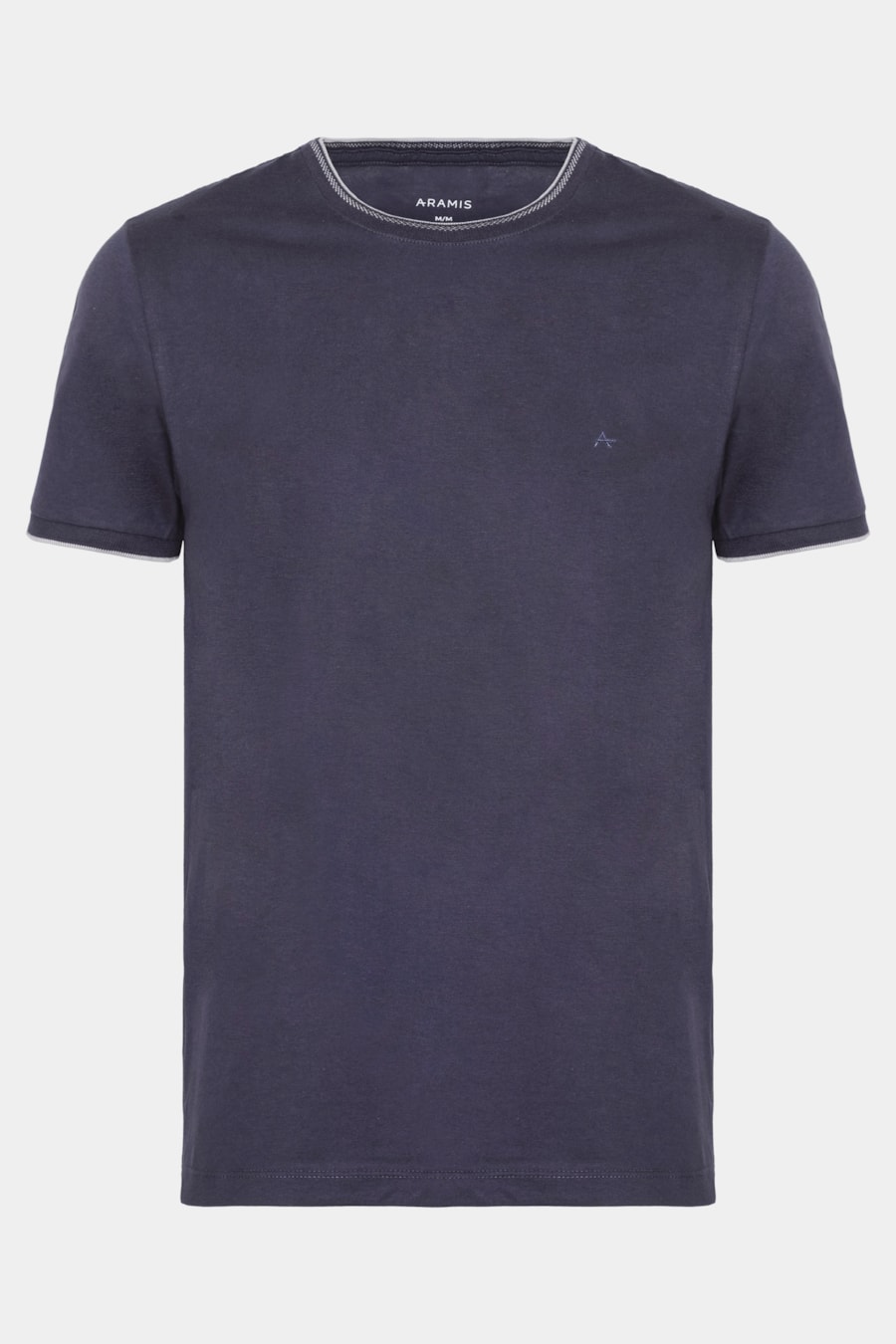 Camiseta Básica Friso na Gola Navy C/ Cinza Claro — foto 5 de 5