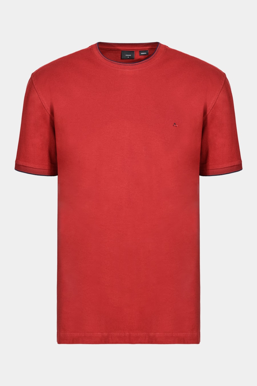 Camiseta Básica Friso na Gola Vermelho Carmim — foto 7 de 7