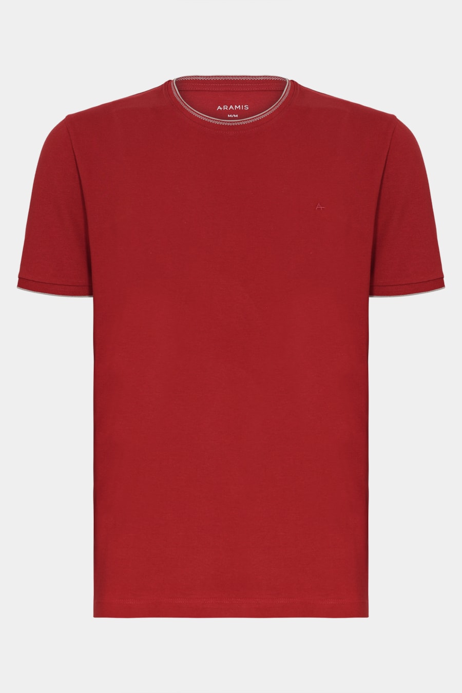 Camiseta Básica Friso na Gola Vermelho Carmim — foto 6 de 7
