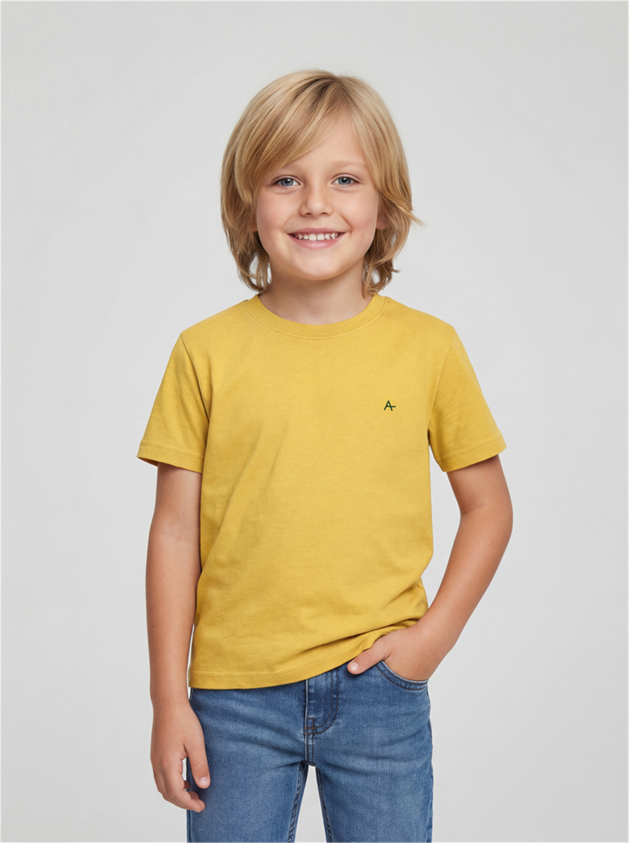 Camiseta Básica Infantil Amarelo — foto 1 de 3