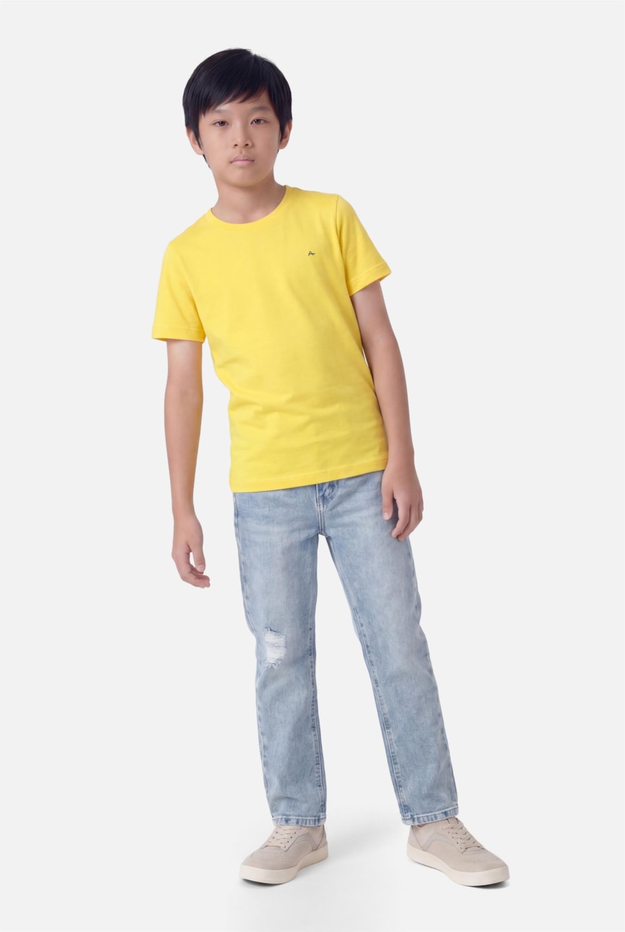 Camiseta Básica Infantil Amarelo — foto 2 de 3