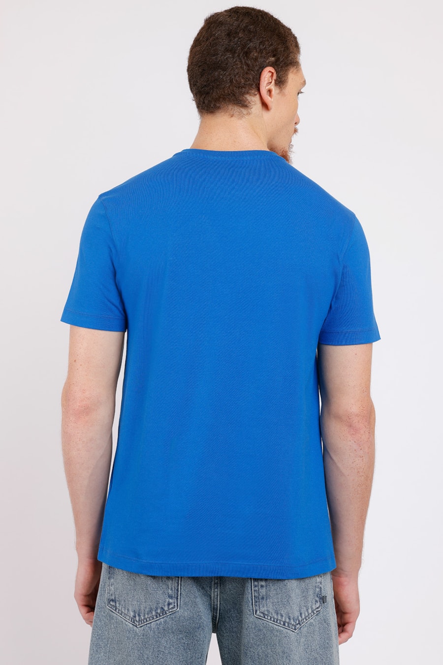 Camiseta Básica Malha Regular Azul Bic — foto 2 de 2