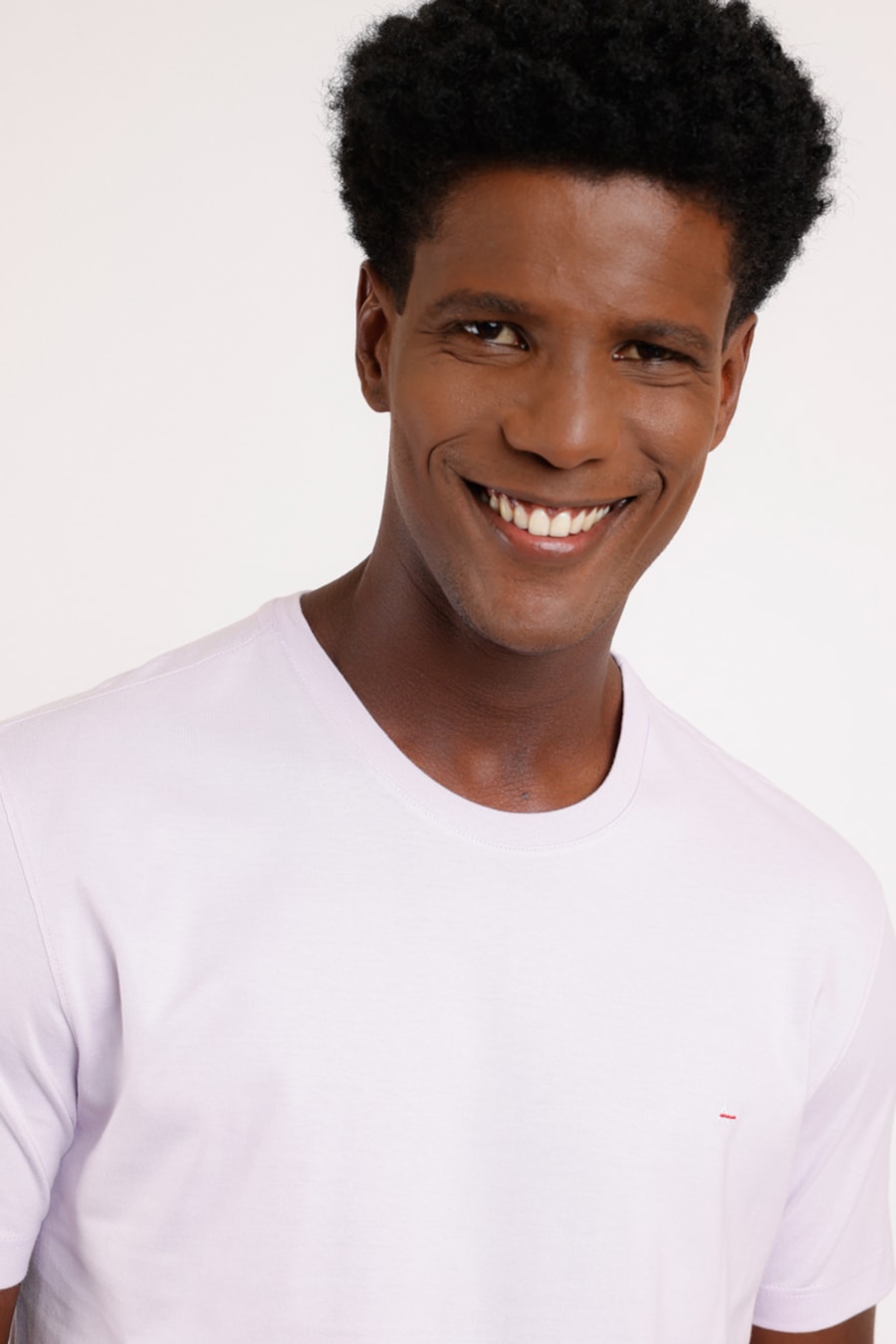 Camiseta Básica Malha Regular Lilás Claro — foto 1 de 2