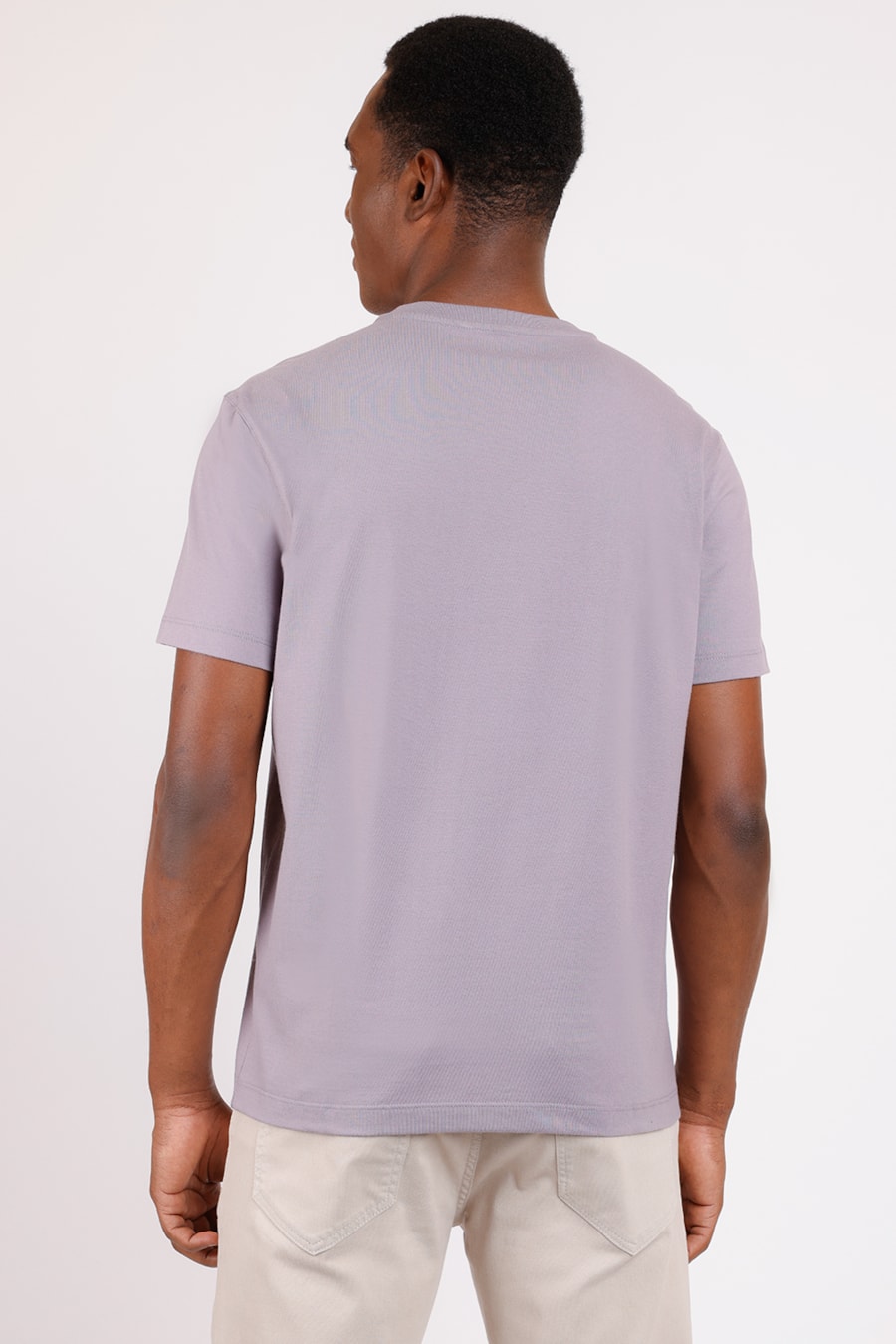 Camiseta Básica Malha Regular Lilás Jacaranda — foto 2 de 2