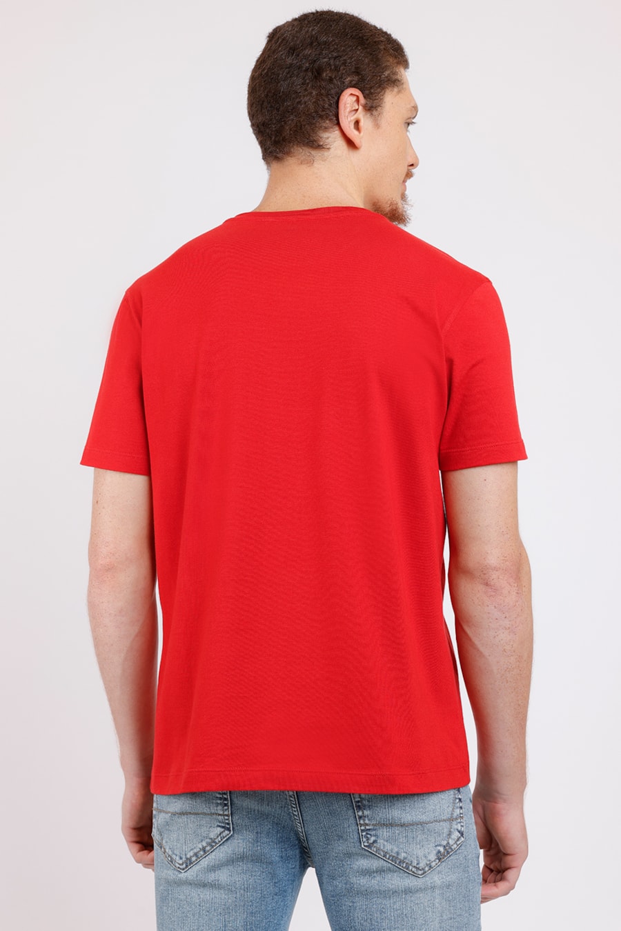 Camiseta Básica Malha Regular Vermelho — foto 2 de 2