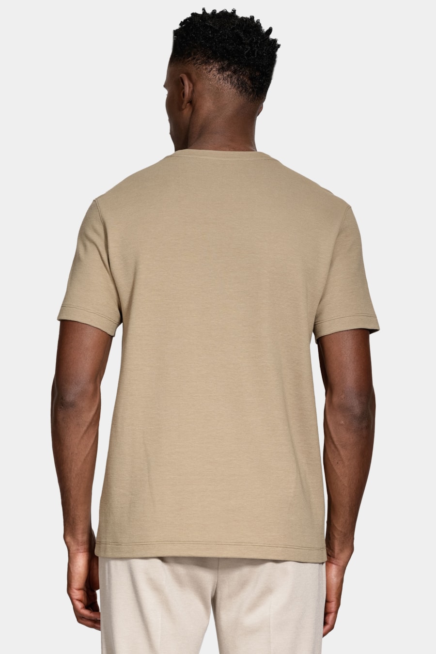 Camiseta Basica Manga Curta Com Textura Ottoman Areia 116 — foto 4 de 5