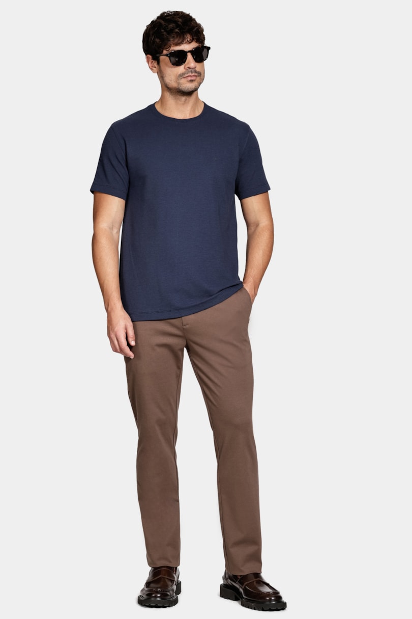 Camiseta Basica Manga Curta Com Textura Ottoman Navy
