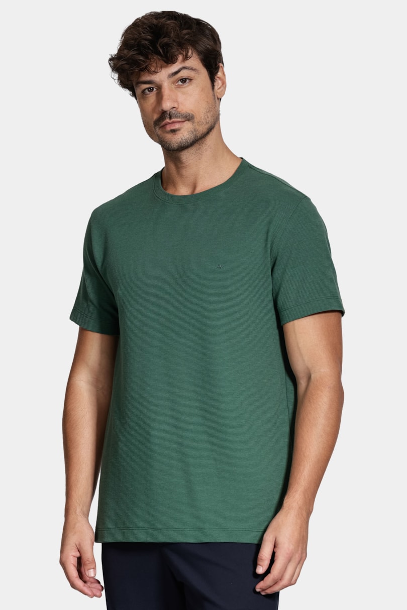 Camiseta Basica Manga Curta Com Textura Ottoman Pinho 116