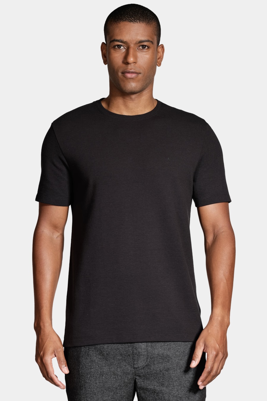 Camiseta Basica Manga Curta Com Textura Ottoman Preto — foto 1 de 5