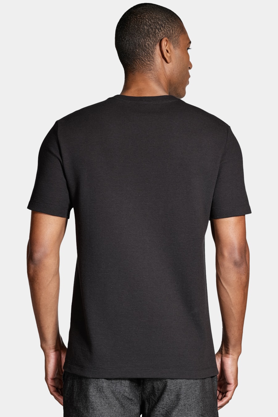 Camiseta Basica Manga Curta Com Textura Ottoman Preto — foto 4 de 5