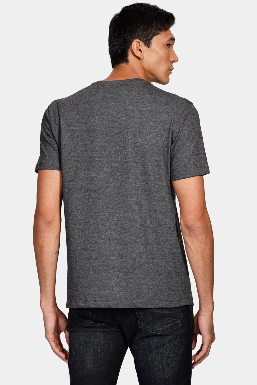 Camiseta Básica Manga Curta Grafite Mescla — foto 4 de 5