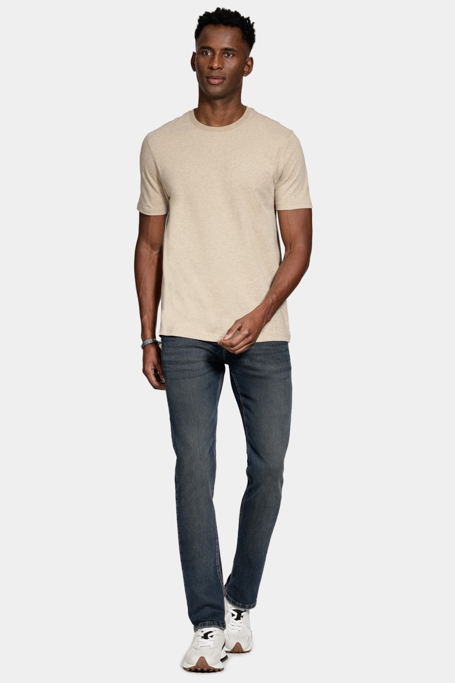Camiseta Comfort Melange Soft Areia 116 — foto 2 de 5