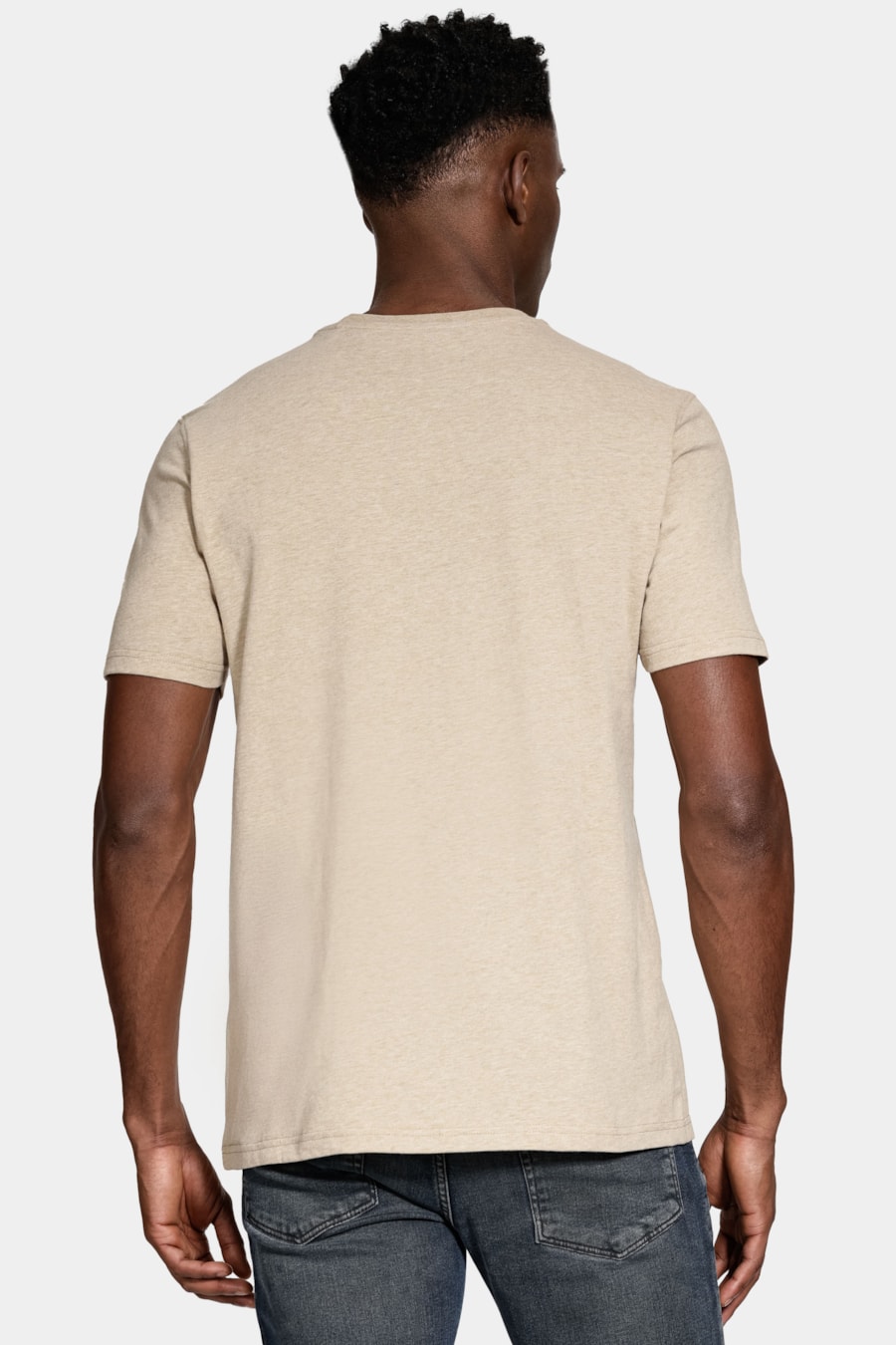 Camiseta Comfort Melange Soft Areia 116 — foto 4 de 5
