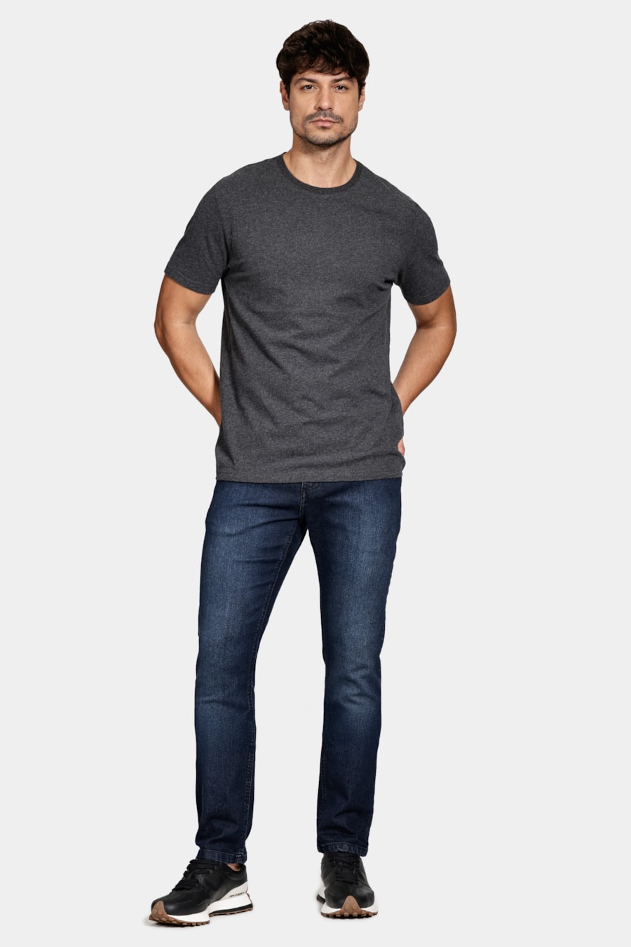 Camiseta Comfort Melange Soft Preto — foto 2 de 5