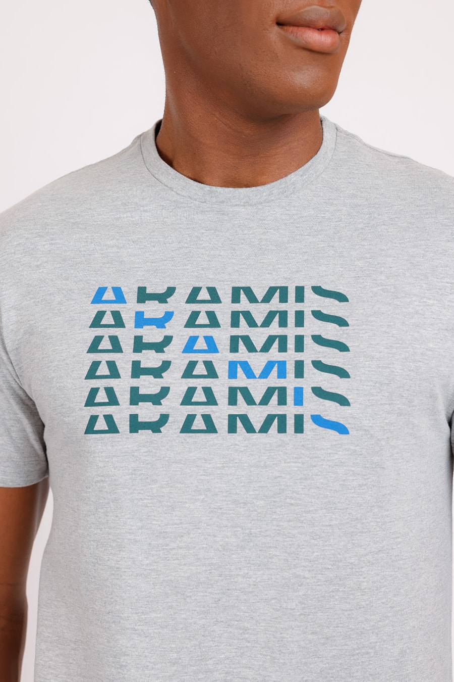 Camiseta Estampa Aramis Repeat Cinza Mescla — foto 1 de 2