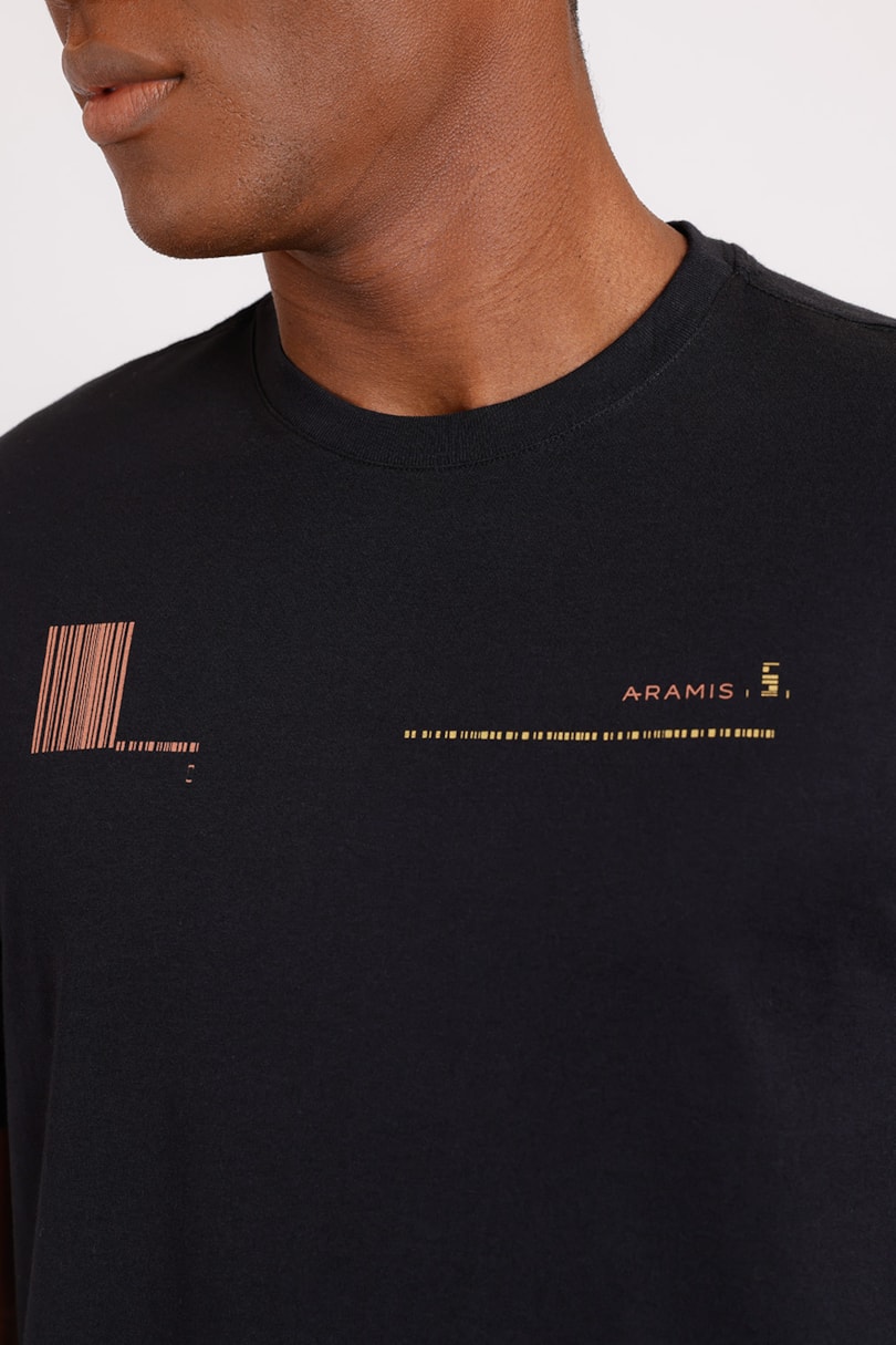 Camiseta Estampa Barcode Preto