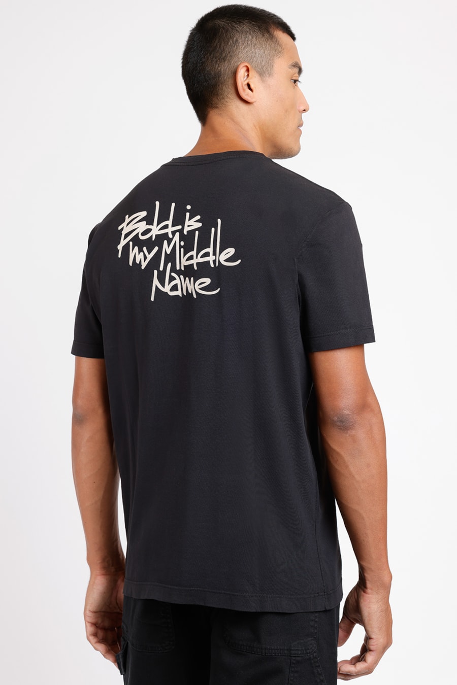 Camiseta Estampa Corrosão Bolso Preto — foto 3 de 3