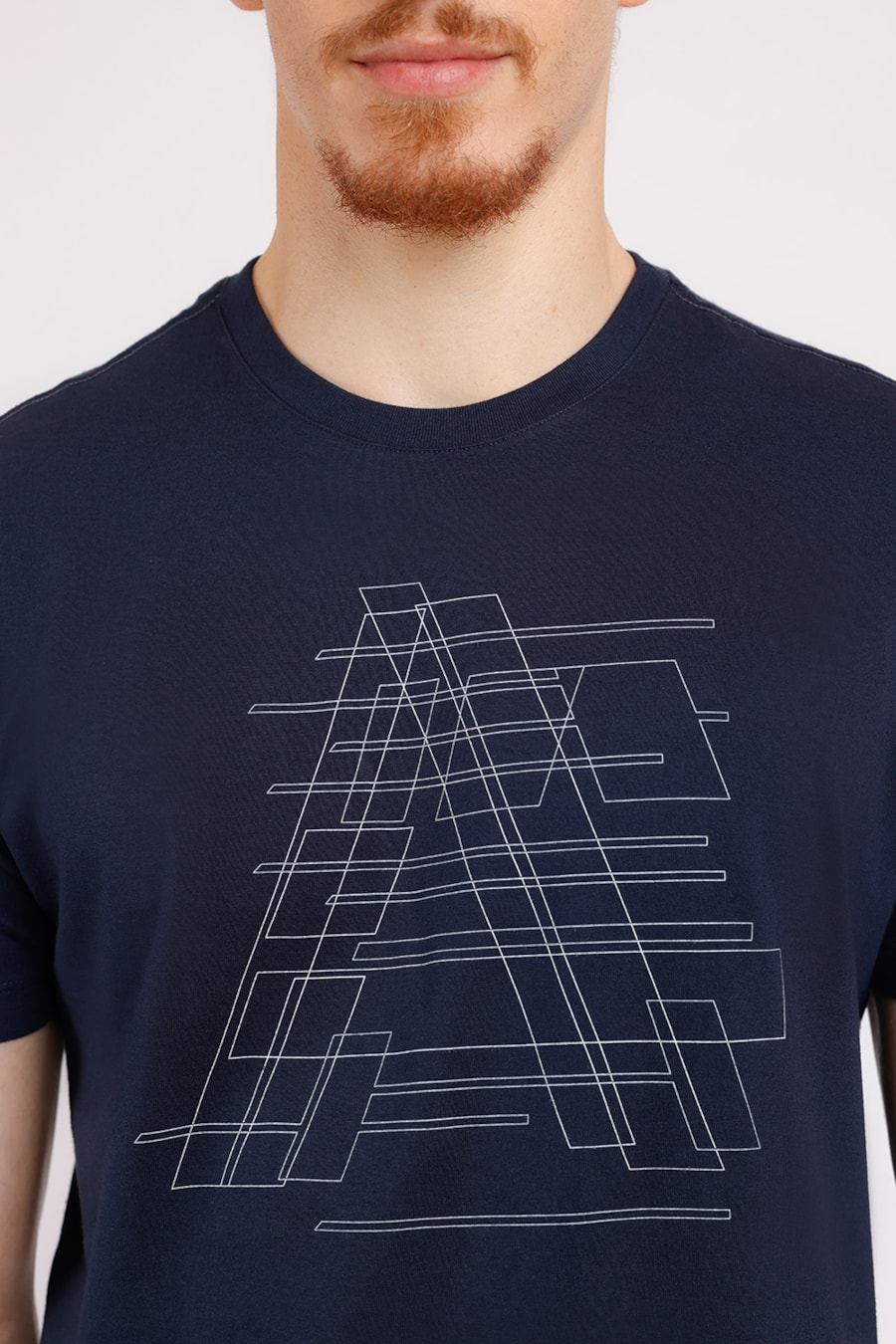 Camiseta Estampa Logo Geométrico Marinho — foto 1 de 2