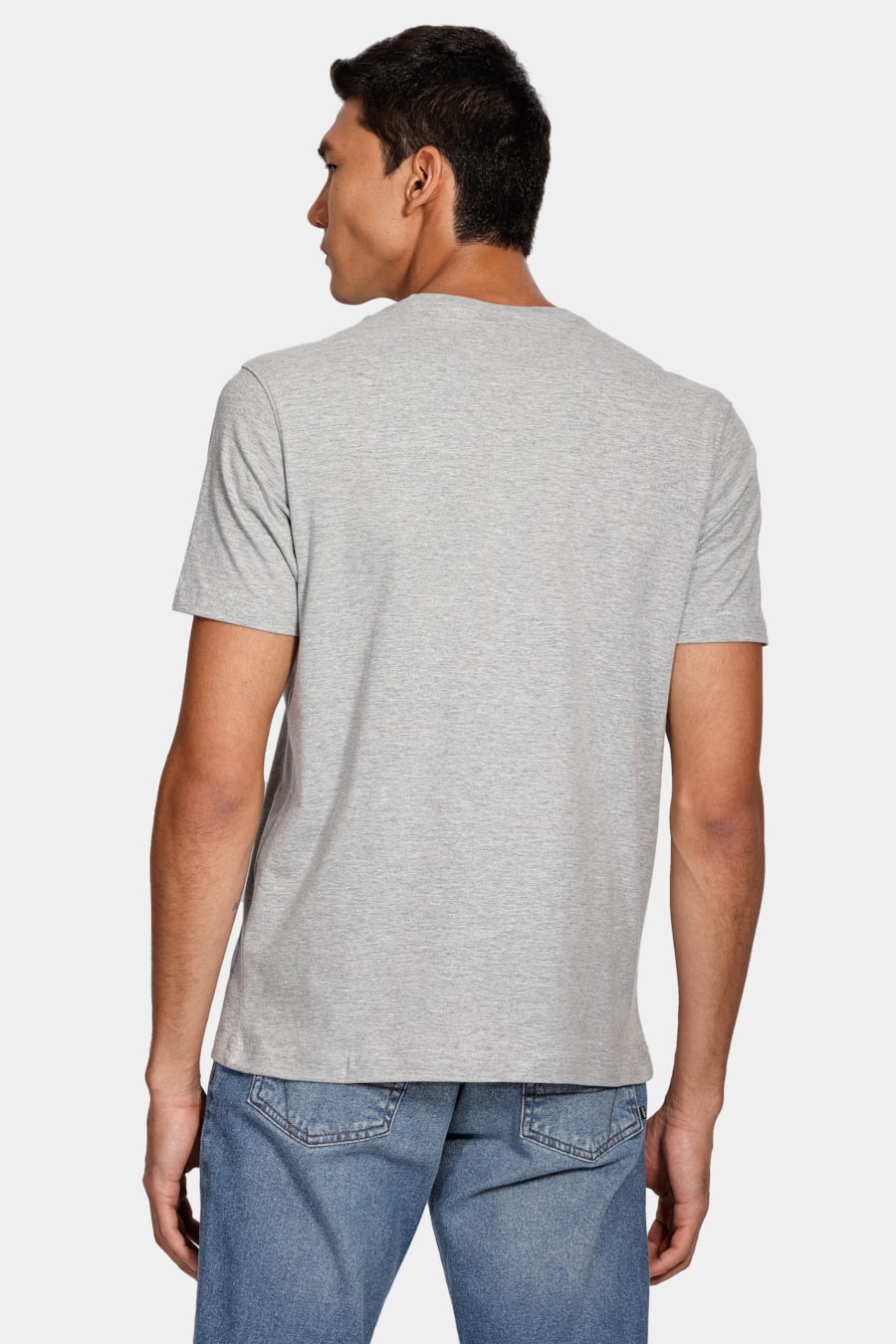 Camiseta Estampa Retângulos Cinza Mescla — foto 4 de 4