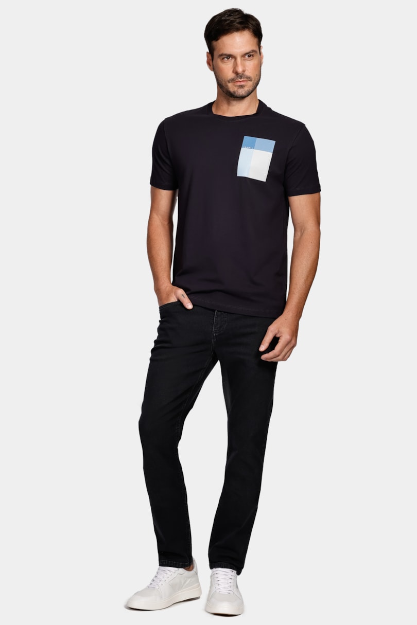 Camiseta Estampa Retângulos Marinho