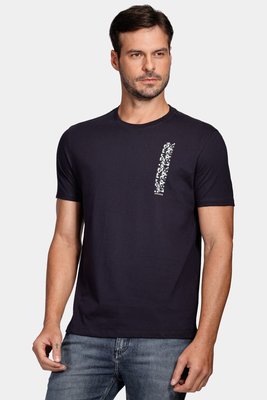 Camiseta Faixa Pixels Marinho — foto 1 de 4