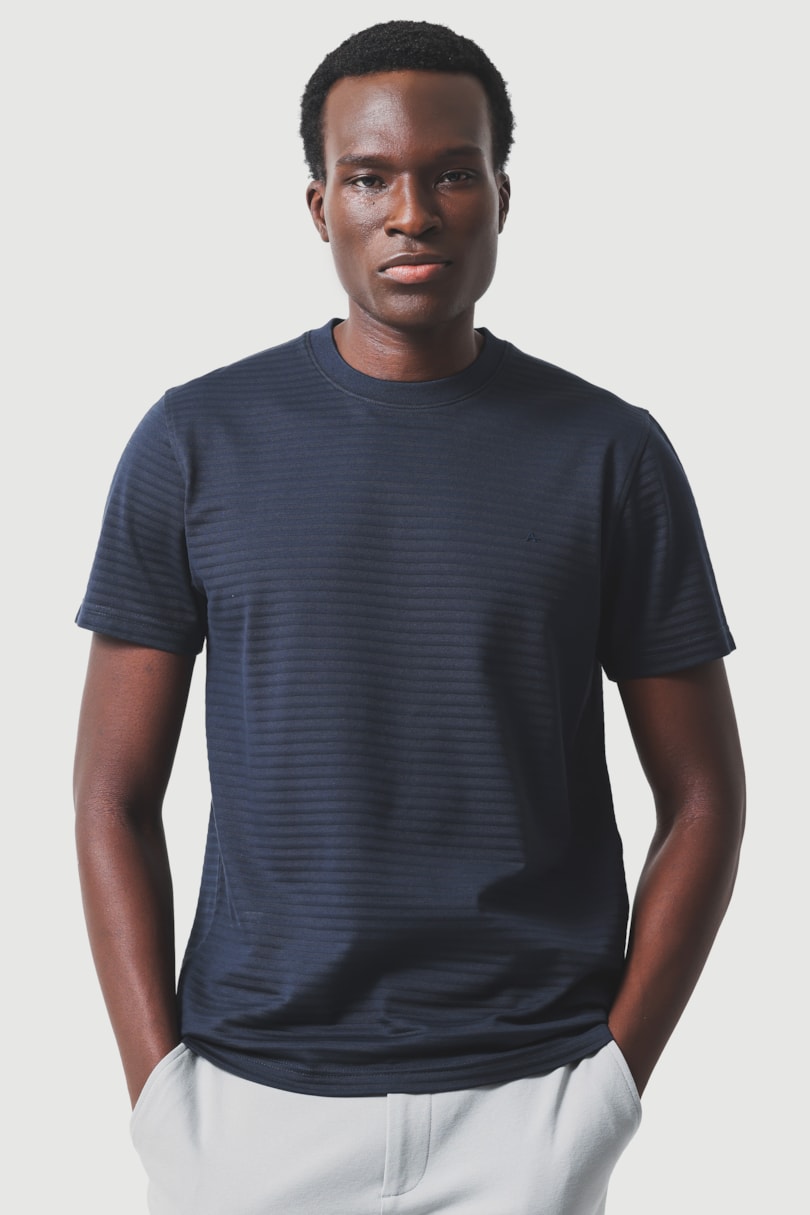 Camiseta Fio 60 Mercerizada Textura Marinho