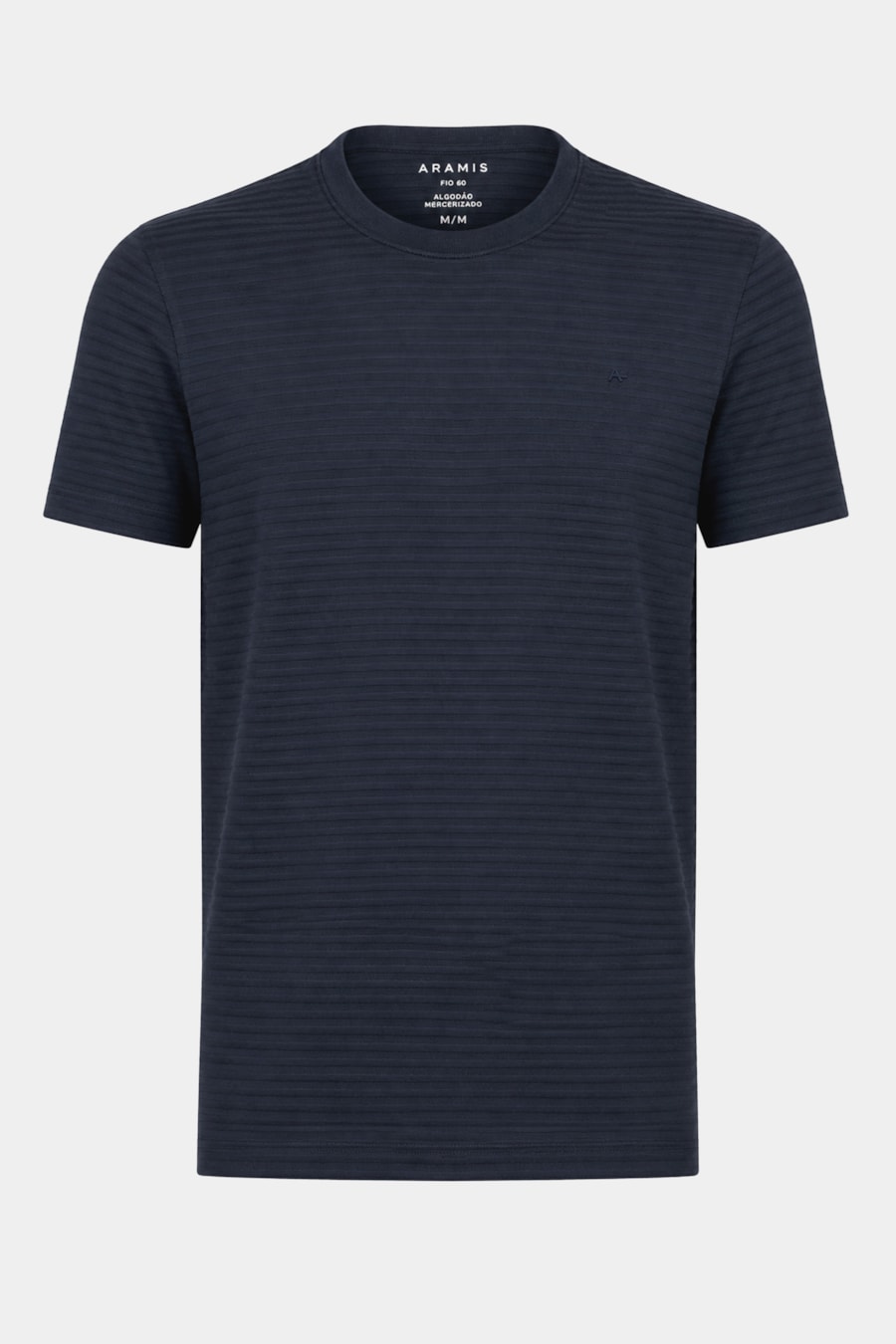 Camiseta Fio 60 Mercerizada Textura Marinho — foto 5 de 5