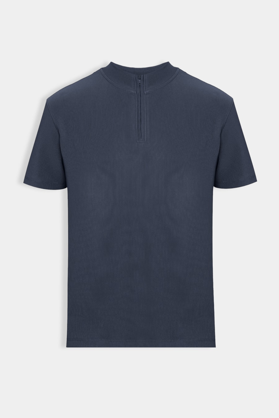 Camiseta Gola Alta Com Zíper Marinho — foto 6 de 6