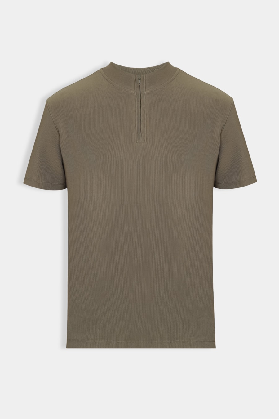 Camiseta Gola Alta Com Zíper Verde Militar — foto 6 de 6