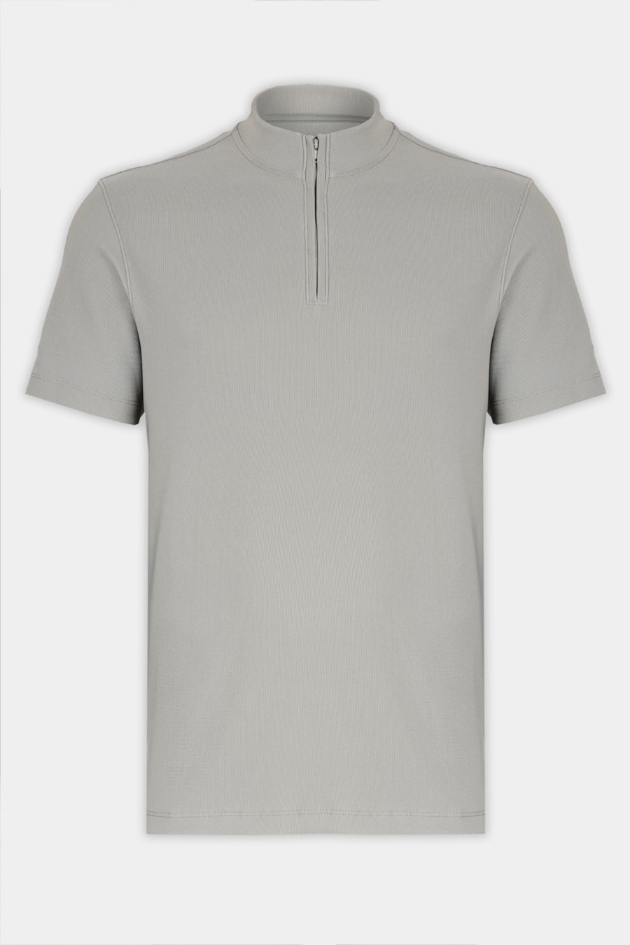 Camiseta Gola Alta Com Zíper Verde Oliva — foto 4 de 4